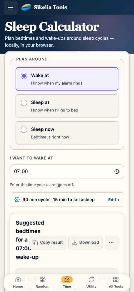 Sleep Calculator